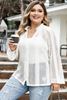 Picture of CURVY GIRL CREAM LACE V NECK BUTTON UP SHIRT